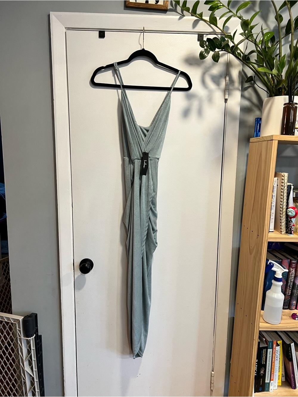 Lulu's Light Green/Blue Ruched Maxi Dress